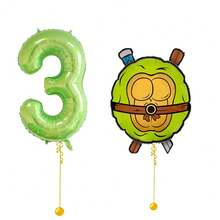 1 conjunto de balões coloridos para festa com tema de super-heróis e tartarugas, verde, verde-limão e dourado, decoração para festa de aniversário em casa, presente surpresa para banho, presente para filho/filha, decoração de fundo fotográfico - Multicolorido - Ver 5