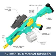 Pistola ad acqua elettrica Byson ricaricabile per bambini, adolescenti e adulti, con assorbimento dell'acqua elettrico ad alta potenza e gittata lunga, ideale per piscina e divertimento all'aperto in estate