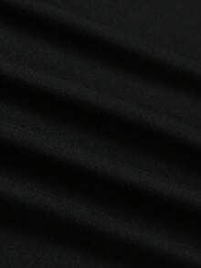 Camiseta con patrón de letra de amor, camiseta casual de manga corta con cuello redondo, ropa de mujer para primavera y verano - Negro - Ver 5
