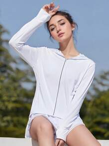 Women Sun Uv Protection Jacket Lightweight Outdoor Jacket Casual Long Sleeve Hooded Jackets Sun UV Protection Full Zip Tops