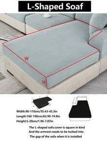 1pc Elastic Sofa Cover, All-Season Dust-Proof Sofa Slipcover, Washable, Fit For L-Shaped And 1/2/3/4 Seater Sofa, Adjustable For Living Room And Bedroom, Fog Blue - Mint Blue - View 18