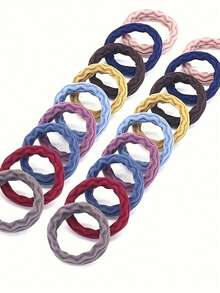 5seamless Elastic Hair Bands For Women And Girls - Thick Anti Slip Ponytail Strap Suitable For Curly Hair - Soft Knitted Fabric With Multiple Colors To Choose From, Fashionable Daily Hair Fixing Strap - 彩色 - 查看 3