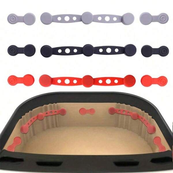 3 pezzi Clip in silicone per friggitrice ad aria - 240°C, design a connessione rapida per fissare in modo sicuro carta da forno e rivestimenti, adatte a tutte le friggitrici ad aria con bordi del cestello magnetici, senza graffi e facili da pulire, accessori per friggitrice ad aria | Clip magnetiche | Silicone