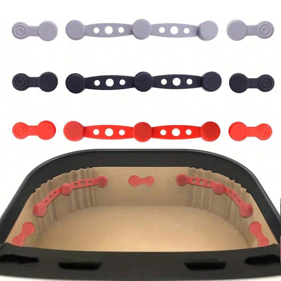 3pcs Air Fryer Silicone Clips - 464°F, Quick-Connect Design To Securely Hold Parchment Paper And Liners, Fit All Air Fryers With Magnetic Basket Edges, Non-Scratch And Easy To Clean, Air Fryer Accessories | Magnetic Clips | Silicone - Multicolor - View 1