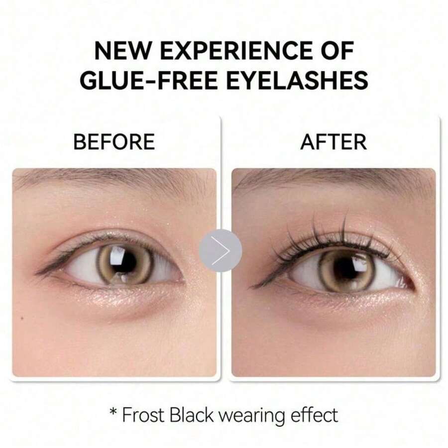 Wosado Soft Magnetic Eyelashes All-In-One Box, Reusable, Glue-Free, Waterproof, Lightweight, Natural Style Makeup - #14 Frost Black All-in-One - View 1