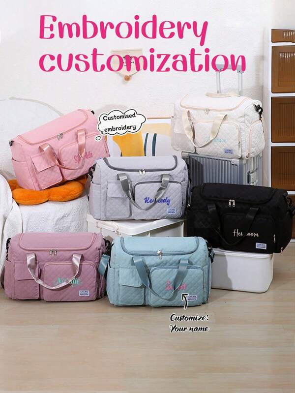 1 pieza Bolsa de viaje multifuncional personalizada para mujer con patrón de rombos, bolsa de fitness con separación de húmedo y seco, bolsa de yoga portátil, adecuada para equipaje con ruedas, bolsa de maternidad para mujeres embarazadas, bolsa de hombro de moda con bordado de letra, bolsa de viaje plegable para viajes de negocios, bolsa de almacenamiento de gran capacidad con compartimento para zapatos, adecuada para uso diario, regalo para madre, amiga, Navidad, Día de San Valentín, Día de la Madre, Día del Maestro, Día de la Enfermera, cumpleaños, todo propósito, gran capacidad, versátil, multifunción, colorido, lindo, adorable, contratado, divertido, Kawaii, Y2K, minimalista, viajes, casual de negocios, básicos, personalizado, único, personalizado, regalos ideales para él, regalos ideales para ella, ella, familia, amigos, novia, para aniversarios, para cumpleaños, para vacaciones/vacaciones, para exteriores/salidas/viajes/senderismo/estadio/deportes/escalada, para negocios/viajes/