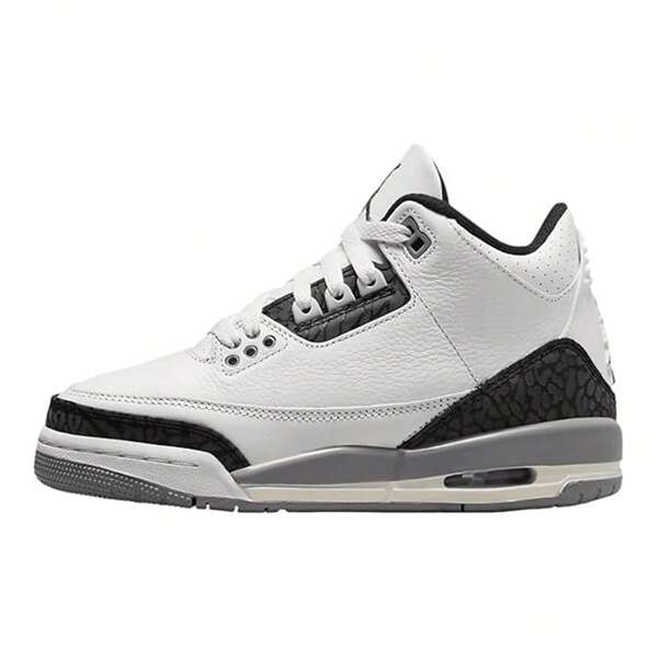 Big Kid's Jordan 3 Retro "Cement Grey" Summit Wht/Fire Red (DM0967 106)