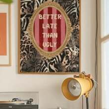 1pc Optional Frame Black Positive Quote Print Wall Art Girly Dorm Decor Apartment Aesthetic Print Bathroom Affirmation Art Preppy Black Wall Art Leopard Print No Frame