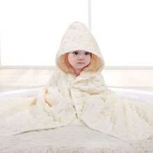 1 Stück unisex Baby Kapuzenhandtuch, einfaches Design in Unifarbe, super weich Neugeborenen Badetuch, einzigartiges Baby Kapuzenhandtuch, vielseitiges Kinder Bad Handtuch Umhang, weich & bequem Kinder Kapuzen Badetuch Wickel - 80*80cm - Übersicht 8