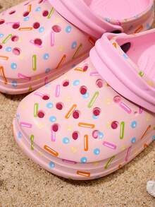 1双女童舒适时尚休闲轻便透气粉色沙滩凉鞋，保护脚趾，防水 - 粉色 - 查看 6