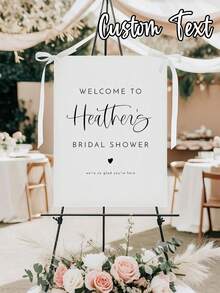 1pc- Customized Name Bride Gift Welcome Sign, Modern Bride Gift Welcome Poster, Minimalist Bride Gift Welcome, Customized Frameless Poster Printing, Wedding Decoration, Personalized Sign, Wedding Poster, Modern Minimalist Wedding Sign, Bohemian Wedding Sign Simple, Customized Frameless Canvas Poster - Personalized Wall Art, Fashionable Outdoor Poster Decoration Fashionable Home Decoration Gives Him A Unique Gift, Modern Poster Printing,Art Activities - Multicolor - View 1