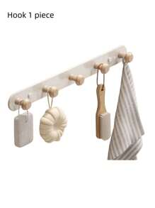 Creative Wooden Door Back Hook - Rust-Proof Thickened Carbon Steel Wall Hook, Wall-Mounted Coat Hook, Solid Wood Hanger, Hat Rack, Bathroom Hook. Kitchen Storage Rack. Suitable For Bedroom, Porch, Foyer, Foyer Storage, Wall Decoration - Adhesive-Free Hook, Room Decoration. Morlot Style Hook (Wood Style, Durable, Anti-Peeling Paint)