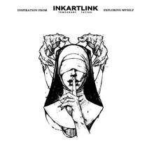 INKARTLINK 革命性技术纹身，半永久纹身，逼真纹身，木偶女孩，心形纹身，临时纹身，防水，逼真纹身外观，小众设计纹身，果汁纹身，植物纹身 - 黑色 - 查看 4