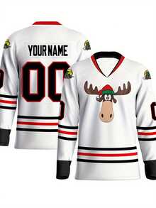 Customizable Name And Number Men's Ice Hockey Sports Shirt White Embroidered Casual Outdoor Sports Long Sleeves Ice Hockey Jersey Custom Size S-XXL - White - View 2
