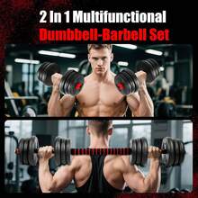 Adjustable Dumbbells Set, Upgrade 44LBS Free Weight Set With Connecting Rod, 3 In 1 Dumbbell Set Used As Dumbbells, Barbell, Push Up Stand, Fitness Exercise For Home Gym Suitble Men/Women - Black - View 5
