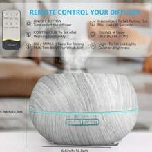 Family Sized 550ml Ultrasonic Diffuser  Wood Grain Design, Remote Operation, 7 LED Mood Lights  6