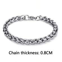 One Chain Bracelet, Male, Men's Stainless Steel Black Bracelet, Metal Chain Bracelet, Simple Sports Twisted Chain Bracelet, Personalized Chain Bracelet, Stainless Steel Jewelry Gift, Suitable For The Stainless Steel Jewelry Gift He Gave Him
