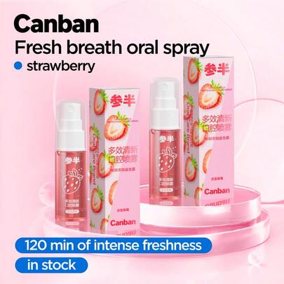 Canban 1 pieza Spray de higiene oral refrescante, de múltiples funciones para el aliento fresco, portátil