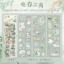 3 piezas Pegatinas de paisaje de montaña de verano con lámina de plata para scrapbooking, decoración de diario de balas, pegatinas en relieve 3D para comercio transfronterizo
