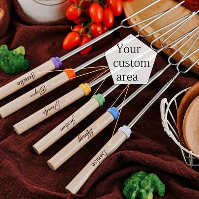 Customizable Metal Stainless Steel Roasting Forks, Essential For Family Gatherings And Outdoor Camping