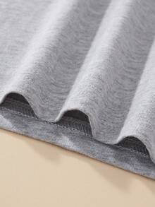 1 chiếc áo thun ngắn tay cổ tròn in hình khủng long phát sáng trong bóng tối dành cho trẻ em, kiểu dáng thời trang mùa xuân/hè. - Màu Xám nhạt - Xem 9