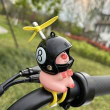 KRAUOPEN 自行车和山地自行车装饰、系带电动自行车和摩托车装饰、可爱猪头盔配件、摩托车车把系带创意装饰、8 球台球创意摩托车配件、送给朋友的生日礼物、自行车和山地自行车车把装饰