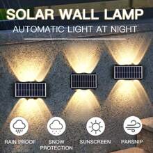 Große wasserdichte Solar-Wegbeleuchtung für Outdoor, kabellose Außenwandleuchte für Garten Beleuchtung, RGB einstellbare LED Wandlaterne für Hof, Terrasse, Veranda, Weg, Zufahrt