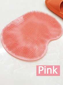 1pc/2pcs Silicone TPR Bath Massage Mat, Foot Massage Brush, Wall-Mounted Bathroom Back Scrubber With Suction Cup