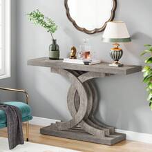 Tribesigns Console Table, Modern 39-Inch Entryway Table With Geometric Metal Legs, Accent Wood Sofa Table For Entrance, Foyer And Living Room
