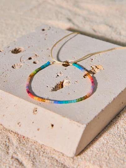 Tropiscape Color Block Bead Decor Bracelet Vacay Vibes Vacation Relax Beach Autumn Christmas Christmas Winter Christmas Gifts