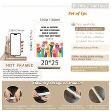 1 件，帆布挂画，带框，防水，教室装饰，教师墙面艺术，平等海报，儿童可打印艺术，同性恋，女孩力量，LGBTQ，包容，励志名言，墙面艺术，海报，LGBT - 彩色 - 查看 20