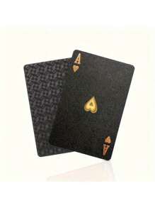 Schwarze Spielkarten, wasserfeste Spielkarten & flexible Pokerkarten mit Box, toll für Partys, Alltag/Weihnachtsgeschenk, grüne Spielkarten