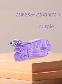 1pc 250*2.5cm Yoga Resistance Band, Stretching Band, Metal Buckle Yoga Strap, Multifunctional Binding Band, Pull Strap, Shoulder Warm-Up Stretch Band, Woven Yoga Rope, Home Assistance Pilates Stretch, Fitness Training For Beginners, Shaping, Indoor & Outdoor Exercise, Yoga Mat Workout