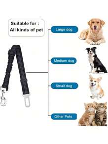 Floral Pet Safety Leash - Adjustable Dog Safety Tether Strap, Suitable For Large And Small Breeds, Compatible With Car Seatbelt Buckle