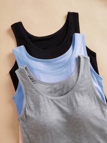 3PCS Women's Modal Spaghetti Strap Tank Top, Outer Wear, Thin, Slim Fit, Home Essentials, Breathable, Comfortable And Casual, For Workout