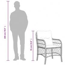vidaXL Set da Pranzo da Giardino 5 pz Nero con Cuscini in Polyrattan - nero - Visualizzare 7