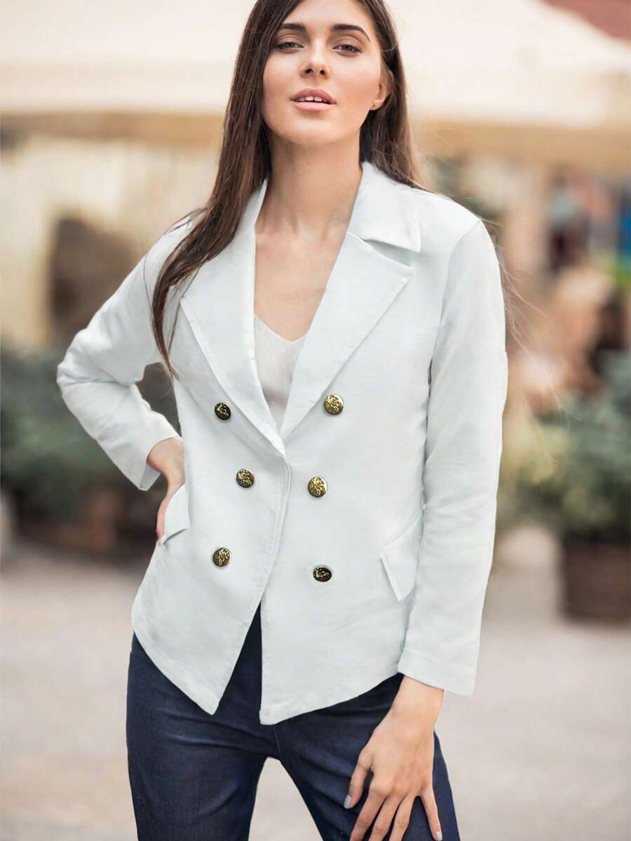 Formal Button-Down Jacket - White - View 1