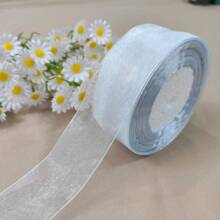 1 Roll 4cm Wide 45m Length Luxury Tulle Ribbon Bowknot Organza Fabric Flowers Gift Wrapping Sewing Accessories, For Birthday Party, Bridal Wedding, Holiday Gift, Rainbow Sheer Organza Ribbon, Width 1.57 Inch, Length 45m, Multi-Color, Suitable For DIY Rose, Fresh Flower Gifts Packaging, Wedding Party Bows, Applicable For Bouquets, Hair Accessories, Christmas And Easter Party Decoration, Valentine's Day Gift Wrapping, Bohemian Style, Wedding Ceremony Venue Decor, Bridal Shower