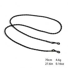 1pc Handmade PU Leather Eyeglass Chain, Unisex Anti-Slip Sunglasses Lanyard, Minimalist Style Eyewear Cord Necklace, Glasses Accessories