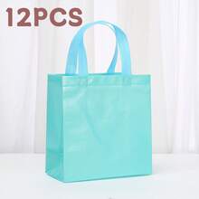 24/18/16/12/6pcs/Set Colorful Non-Woven Fabric Gift Bags With Handles, Suitable For Birthday Parties, Display Shopping And Party Supplies, Applicable For Weddings, Birthdays, Mother's Day, Spring Decorations, Small Gift Packaging