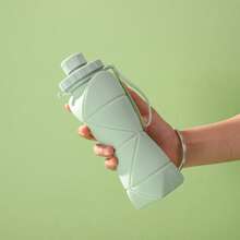 1 pieza Taza plegable de silicona creativa, botella deportiva portátil al aire libre, vaso de agua retráctil y resistente a los golpes para viajes, vaso reutilizable al por mayor