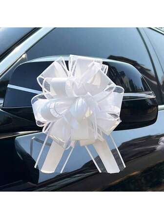 2/4/6/8/10件拉花 - 手绘球花、蝴蝶结丝带花。非常适合圣诞礼品包装、手工项目、婚房装饰、婚车装饰、生日派对和情人节礼物。也非常适合房间装饰和婚礼用品。拉绳丝带（抽绳丝带）适用于礼品包装、婚礼花篮、圣诞装饰、圣诞树装饰、派对和生日。