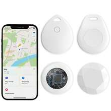 [GPS 追踪器] 4 件 GPS 智能防丢失追踪器 | 实时追踪，无需安装，适用于宠物、箱包、行李、自行车、汽车 | 兼容 iOS 系统查找我的应用程序，无忧防丢（仅限 iOS）