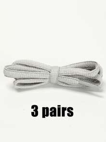 3 Pairs Semi-Circle Shoelaces, Fashionable Versatile Sneaker Shoe Laces Replacements For Sports And Running Shoes - Multicolor - View 8