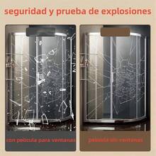 TOPTHEROAD 90X600CM Pelicula Privacidad Ventanas, Pelicula Privacidad Ventanas Película de Vidrio,Adherente Estático, Vinil para Ventana Protección para Hogar Cocina Oficina(Plateado) - Negro - Ver 7