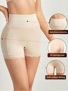 1piece Plain Casual-Comfy Casual-Casual Knitwear Shaping Pants - Màu be - Xem 2