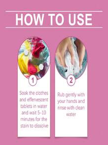 jakehoe 1 set de pastillas efervescentes para eliminar manchas de ropa, adecuadas para la limpieza y eliminación de manchas de ropa