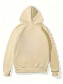 Cold Sweatshirt Compass Kangaroo Unisex Printed Sweatshirt Hooded And Pocket Cotton - 卡其色 - 查看 3