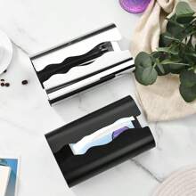 1pc Stainless Steel Elegant Rectangular Tissue Box Holder - Polished Finish, Perfect For Living Room, Bathroom & Dorm Decor School Supplies,Back To School