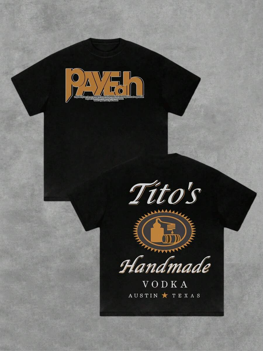 Tito's Handmade Vodka Inspired Graphic T-Shirt,100% Cotton 220g - Black - View 1